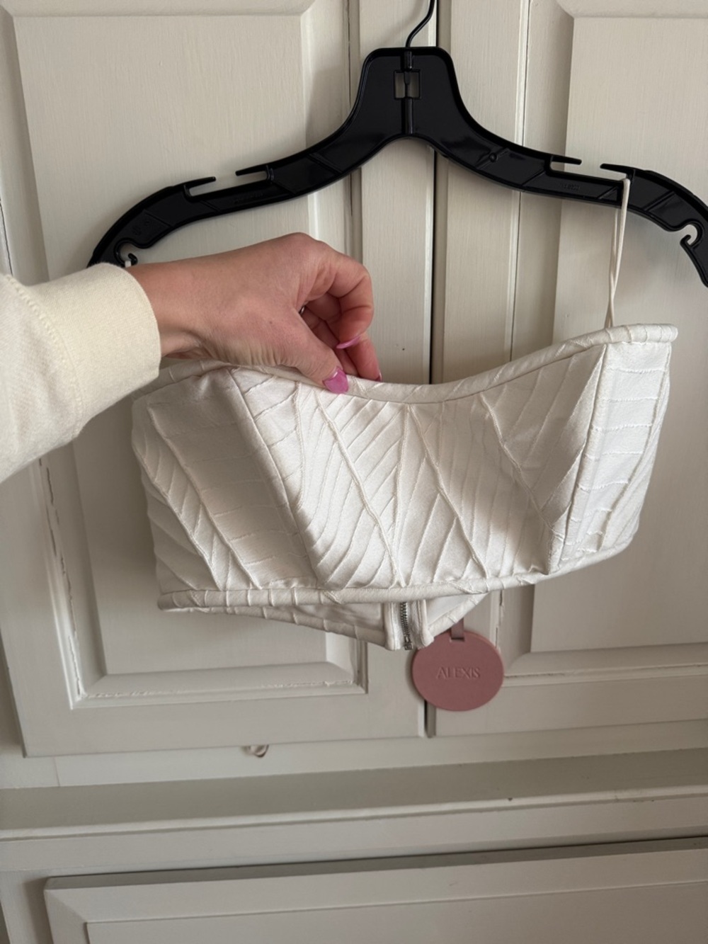Alexis White Quilted Strapless Bandeau